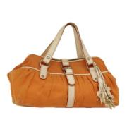 Celine Vintage Pre-owned Canvas handvskor Orange, Dam