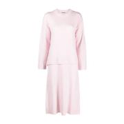 Jil Sander Rosa Ull Casual Midi Klänning Pink, Dam