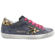 Golden Goose Leopard Mocka Sneakers Grå Blå/Guld Multicolor, Dam