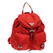 Prada Vintage Pre-owned Nylon ryggsckar Red, Dam