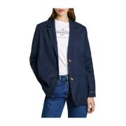 Pepe Jeans Blå Dori Damblazer Randig Blue, Dam