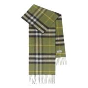 Burberry Grön Rutig Ull Barn Halsduk Green, Unisex