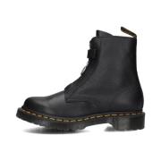 Dr. Martens Svarta Läder Front Zip Boots Black, Dam