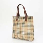 Burberry Vintage Pre-owned Canvas handvskor Beige, Dam