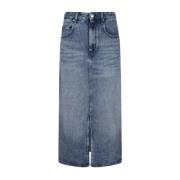 Isabel Marant Ljusblå Denim Midi Kjol Blue, Dam