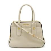 Miu Miu Pre-owned Pre-owned Laeder handvskor Beige, Dam