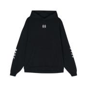 44 Label Group Svart Huva Grafisk Sweatshirt Black, Herr