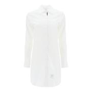 Thom Browne Kort knapp-ned skjortklänning White, Dam