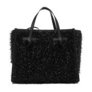 Gianni Chiarini Glitter Fringed Shopper Black, Dam