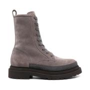 Brunello Cucinelli Eleganta Ankelboots i C8212 Färg Brown, Dam