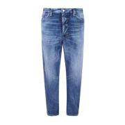 Dsquared2 Stonewashed Blå Cropped Denim Jeans Blue, Herr