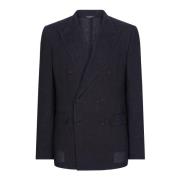 Dolce & Gabbana Sicilia-Fit Linne Pinstripe Jacka Blue, Herr