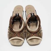 Fendi Vintage Pre-owned Tyg sandaler Beige, Dam