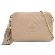 Chanel Vintage Pre-owned Laeder chanel-vskor Beige, Dam