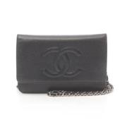 Chanel Vintage Pre-owned Tyg chanel-vskor Black, Dam