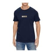 Hugo Boss Blå Logo Bomull T-shirt Blue, Herr