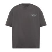 AllSaints Oversized T-shirt med broderad logotyp Gray, Herr