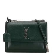 Yves Saint Laurent Vintage Pre-owned Laeder axelremsvskor Green, Dam