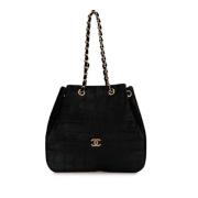 Chanel Vintage Pre-owned Tyg chanel-vskor Black, Dam