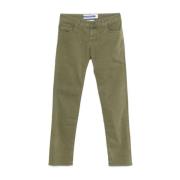 Jacob Cohën Grön Gabardine Slim Fit Byxor Green, Herr