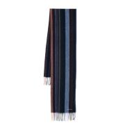 Paul Smith Blårandig Lamullsscarf Multicolor, Herr