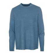 Samsøe Samsøe Mjuk Stickad Crew Neck Tröja Blue, Herr