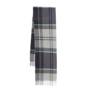 Barbour Tartan Check Ull-Kashmir Halsduk Gray, Herr