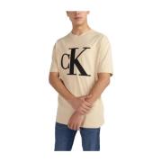 Calvin Klein Perforerad Monolog T-shirt Beige, Herr