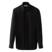 Eton Signatur Twill Skjorta Svart Black, Herr