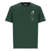 Saint Barth Grön Bomull Crew Neck T-shirt Green, Herr