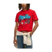 Superdry New York Röd T-shirt Urban Stil Red, Herr