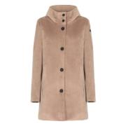 RRD Beige Velvet Parka med Huva Beige, Dam