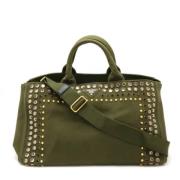 Prada Vintage Pre-owned Canvas prada-vskor Green, Dam