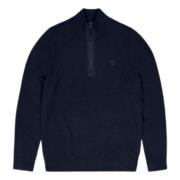 Butcher of Blue Clifden Halfzip Mörkblå Tröja Blue, Herr