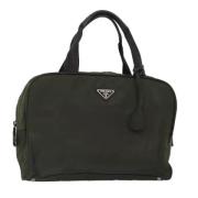 Prada Vintage Pre-owned Nylon handvskor Green, Dam