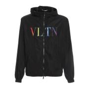 Valentino Logo Windbreaker Jacka Svart Män Black, Herr