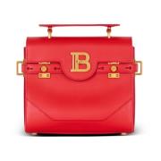 Balmain Slät läder B-Buzz 23 väska Red, Dam