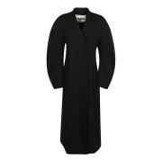 Jil Sander Svart Kappa 53 Stilfull Mode Black, Dam