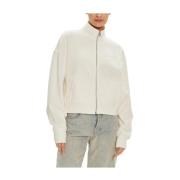 Calvin Klein Satin Applique Zip Jacka White, Dam