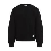 Saint Laurent Svart Bomulls Sweatshirt Aw24 Stil Black, Herr