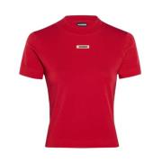 Jacquemus Röd Bomull T-shirt Gros Grain Red, Dam