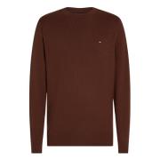 Tommy Hilfiger Pima Ekologisk Bomull Cashmere Crew Neck Brown, Herr