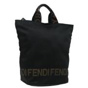 Fendi Vintage Pre-owned Nylon handvskor Black, Dam