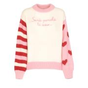 Saint Barth Ti Amo Crew Neck Sweater Beige, Dam