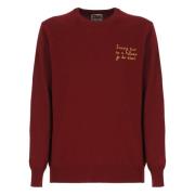 Saint Barth Bordeaux Ullblandning Crew Neck Sweater Red, Herr