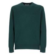 Saint Barth Grön Ull Crewneck Tröja Broderad Logotyp Green, Herr