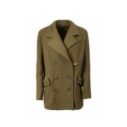 Fay Stilig Peacoat med Krok Green, Dam