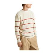 Pepe Jeans Modern Randig Bomulls Jersey White, Herr