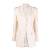 Patrizia Pepe Diagonal Knapprock Ivory Beige, Dam