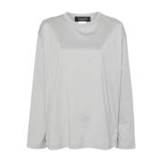 Fabiana Filippi Satin Effekt Bomull Jersey Långärmad Gray, Dam